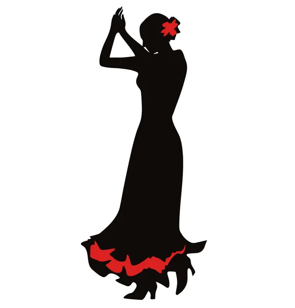 Spanien Dansen Flamenco Kulturen Passion Musik Kvinna Siluett Illustration — Stockfoto