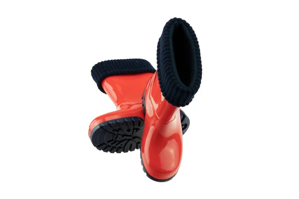 Chaussures Bottes Pour Enfants Gros Plan Une Paire Bottes Caoutchouc — Photo