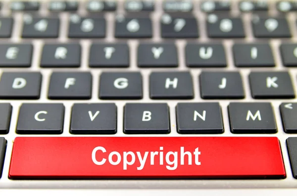 Palavra Direitos Autorais Teclado Computador Renderização — Fotografia de Stock