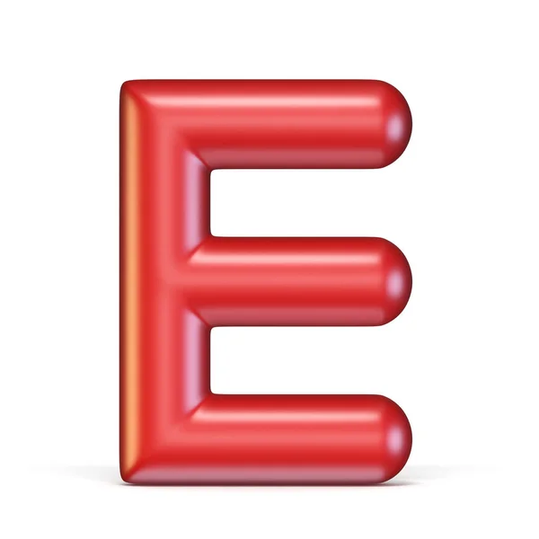 Rood Glanzend Lettertype Letter Rendering Illustratie Geïsoleerd Witte Achtergrond — Stockfoto