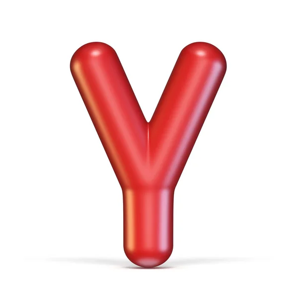 Rood Glanzend Lettertype Alfabet Rendering Illustratie Geïsoleerd Witte Achtergrond — Stockfoto