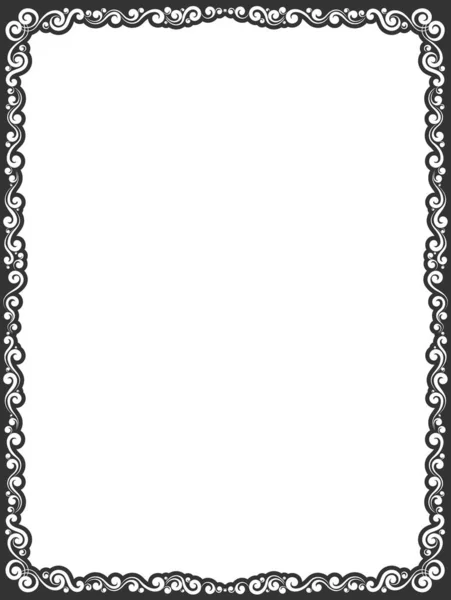 Vector Simple Negro Ornamental Marco Decorativo Borde — Foto de Stock