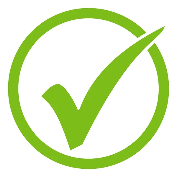 Green Isolated Tick Icon Circle — Stock Photo, Image