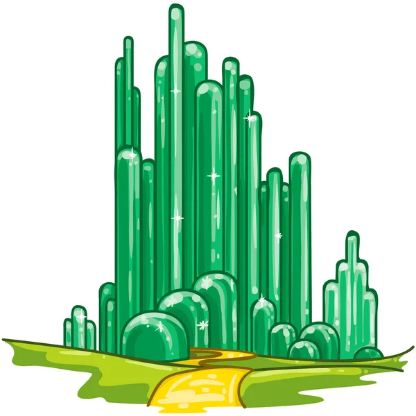 Meraviglioso Mago Smeraldo Città Fantasia Illustrazione Fiaba — Foto Stock