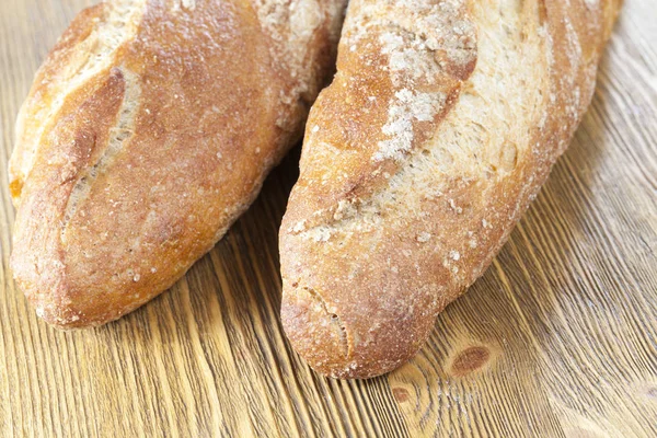 Frisches Helles Brot Mit Einem Köstlichen Knusprigen Nahaufnahme Der Küche — Stockfoto