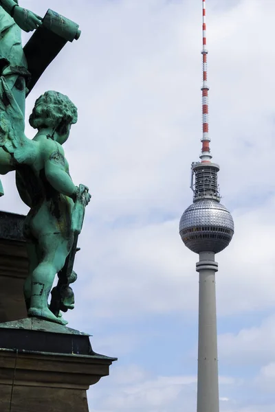 Niemcy Berlin Berlin Wieża Telewizyjna Alexanderplatz — Zdjęcie stockowe