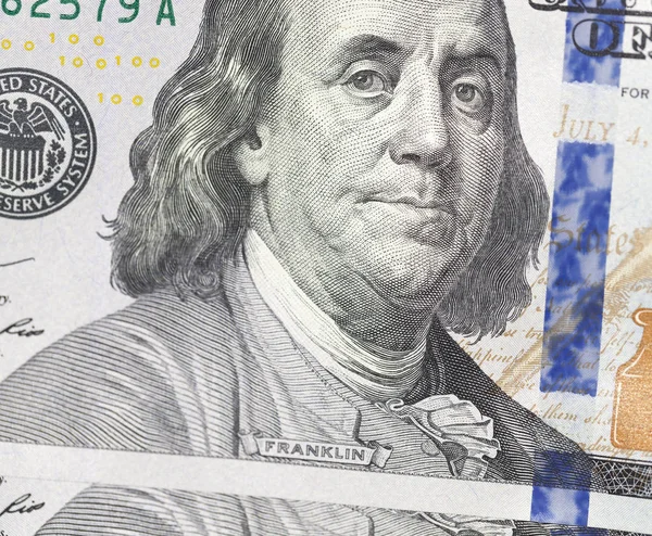 Portrait Hundred American Dollars New Sample One Usd — Stock Photo, Image
