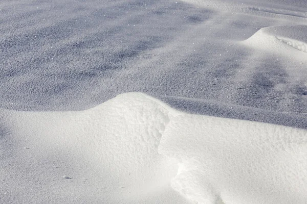 Flocos Neve Formando Snowdrifts Temporada Inverno Campo Após Última Queda — Fotografia de Stock