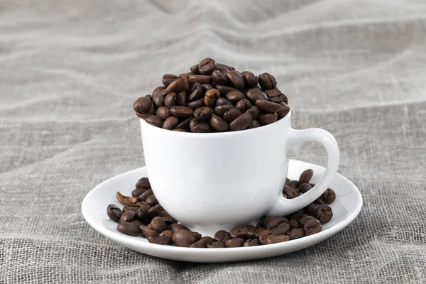 Grains Brown Roasted Coffee Cup Tablecloth — Stock Photo, Image