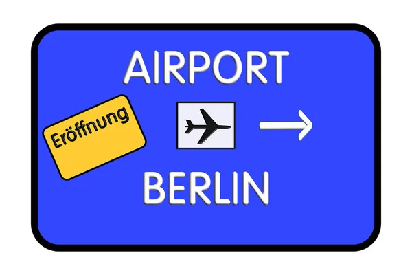 Tyskland Flygplats Highway Road Sign Illustration — Stockfoto