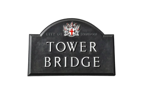 Torre Ponte Sinal Londres Contra Fundo Branco — Fotografia de Stock