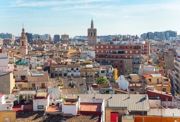 Valencia Spanya Torres Quart Üzerinden Tarihi Kentin Havadan Görünümü — Stok fotoğraf