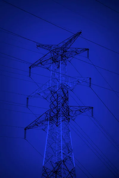 Bild Ett Metalltorn Power Lines — Stockfoto