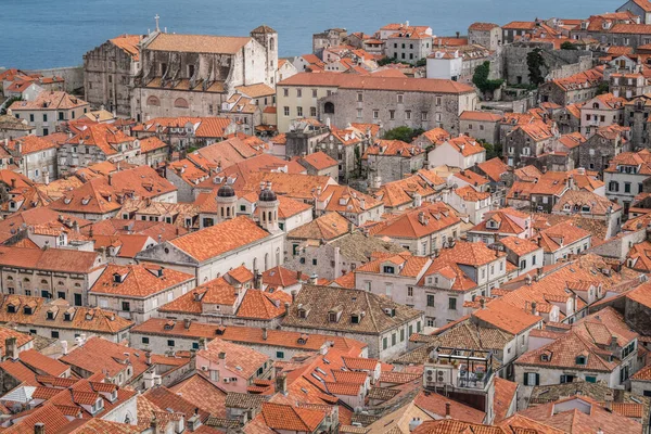 Vista Das Casas Antigas Dubrovnik Como Visto Partir Das Muralhas — Fotografia de Stock