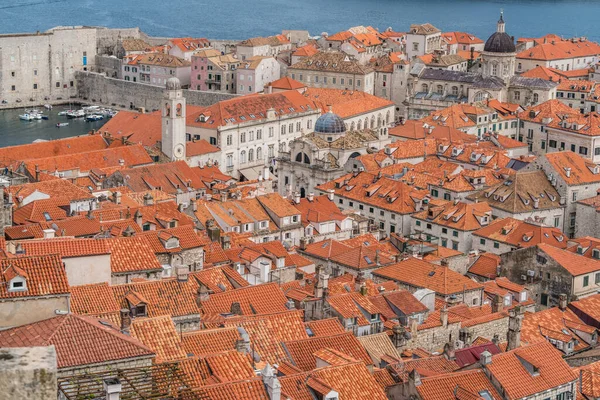 Visa Gamla Husen Dubrovnik Sett Från Gamla Stan Berikade Väggar — Stockfoto