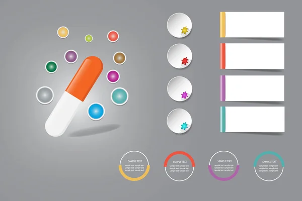 Infografía Vector Mostrando Cápsula Droga Vitamina Con Lugar Libre Listo —  Fotos de Stock