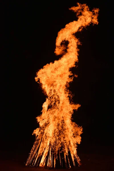Llamas Fuego Sobre Fondo Negro —  Fotos de Stock