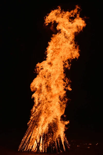 Fogo Durante Noite — Fotografia de Stock