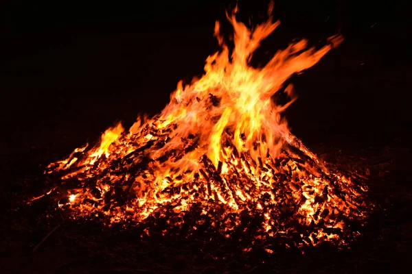 Flamme Des Feuers Feuerholz Lagerfeuer — Stockfoto