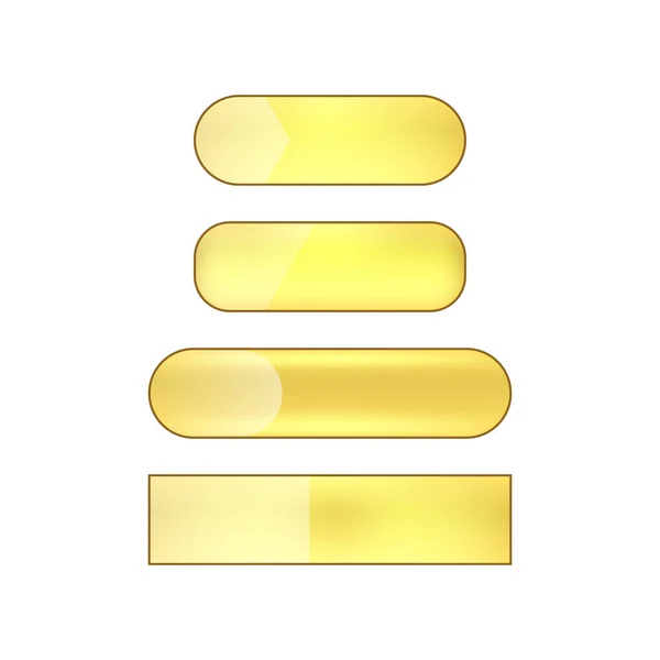Vector Bright Glanzende Web Knoppen Set Golden — Stockfoto