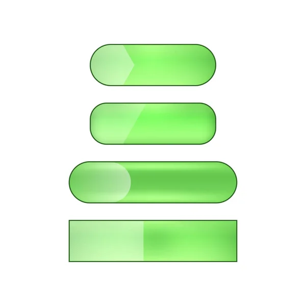 Vector Bright Glanzende Web Knoppen Set Groen — Stockfoto