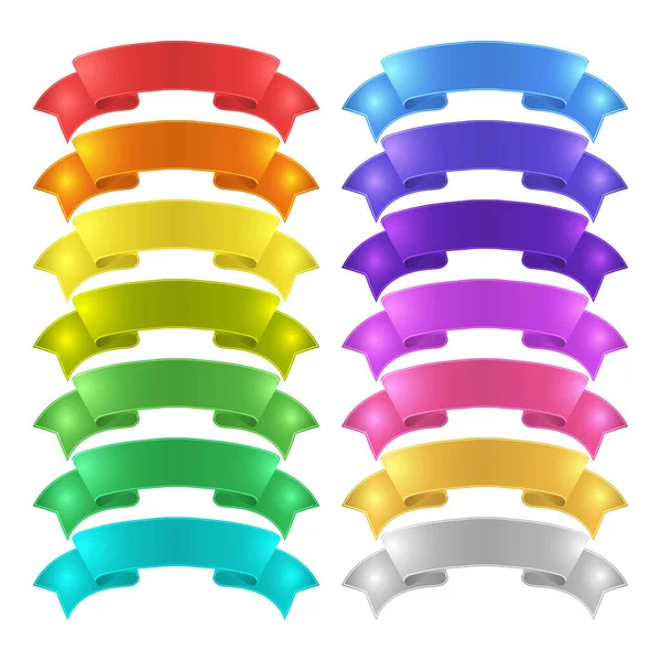 Isolated Vector Colored Satin Ribbons Set — Stock Photo, Image