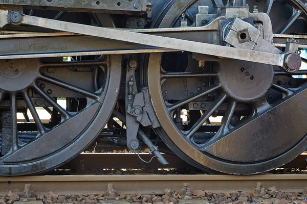 Steam Locomotive Gördülés Bezárása — Stock Fotó