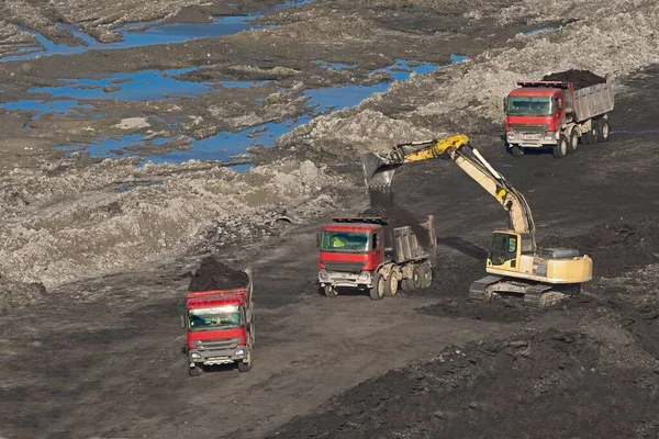 Minería Cielo Abierto Carbón Con Pilas Residuos — Foto de Stock