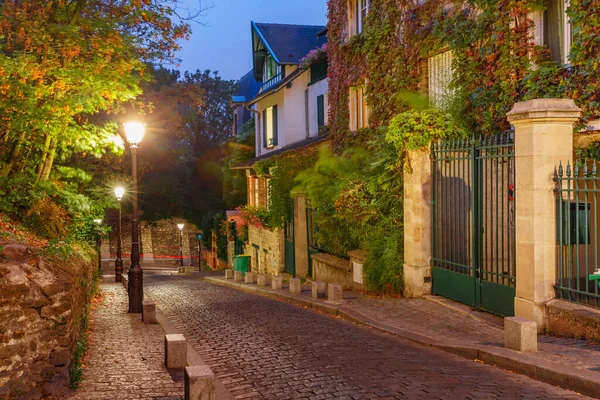 Άνετο Άδειο Δρόμο Στο Λόφο Montmartre Πρωί Παρίσι Γαλλία — Φωτογραφία Αρχείου