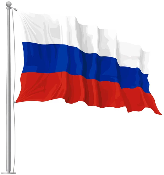 俄罗斯国旗桅杆挥动爱国主义自由图例 — 图库照片
