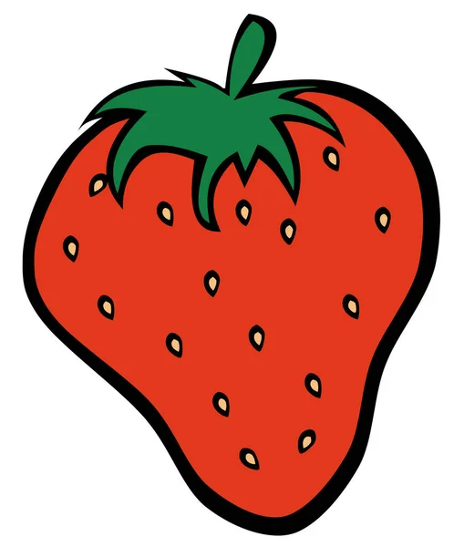 Fresa Fruta Color Rojo Bayas Alimentos Ilustración — Foto de Stock