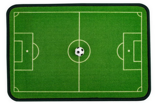 Campo Futebol Cima Isolado Sobre Fundo Branco — Fotografia de Stock