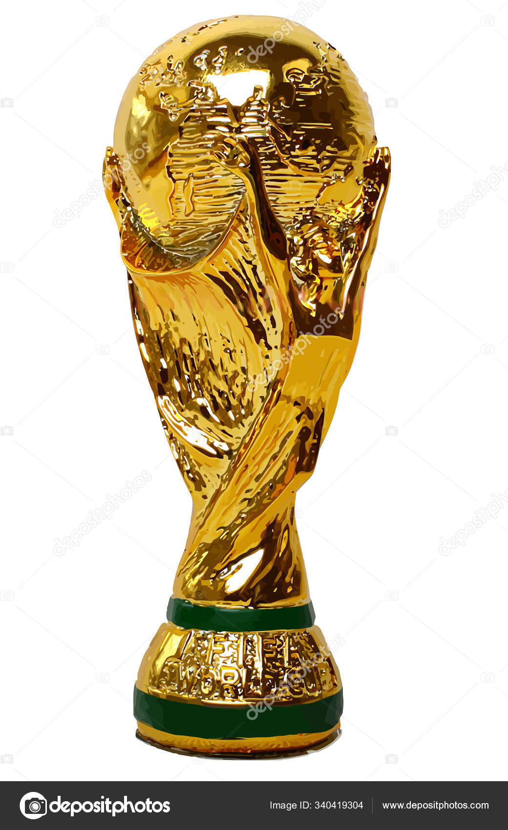 Coupe Monde Trophée D'or Football Sport Gagnant Illustration Prix