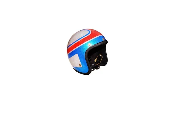 Old Motorcycle Helmet Isolated White Background — Stock Photo, Image
