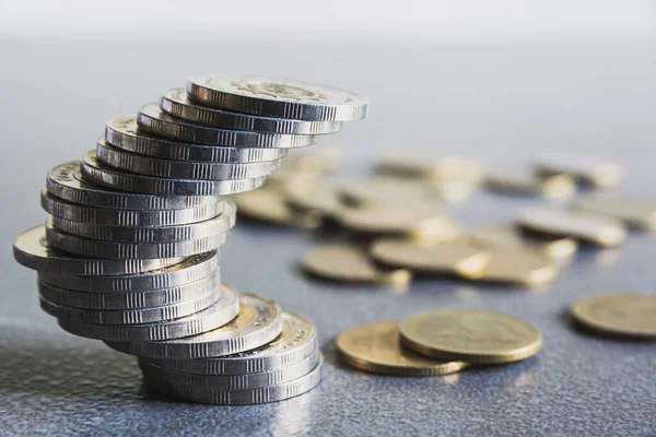 Geld Sparen Konzept Mit Geld Münzstapel Finanz Und Buchhaltungskonzept — Stockfoto