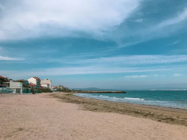 Schöner Strand Und Unglaubliches Meer Pomorie Bulgarien — Stockfoto