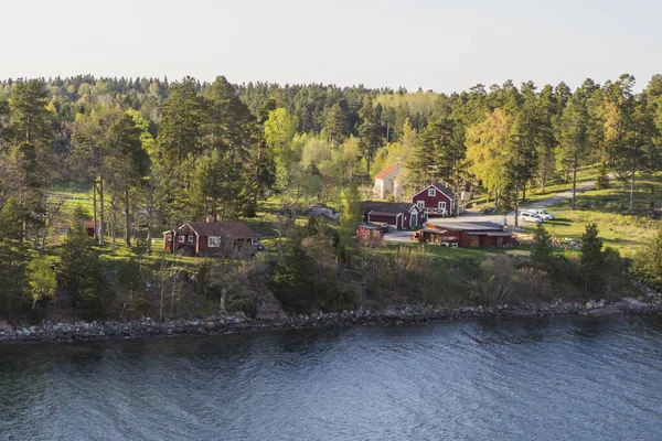 Natura Podróże Szwecja Jezioro Skandynawia Lustro Cisza Turystyka Wybrzeże Środowisko — Zdjęcie stockowe