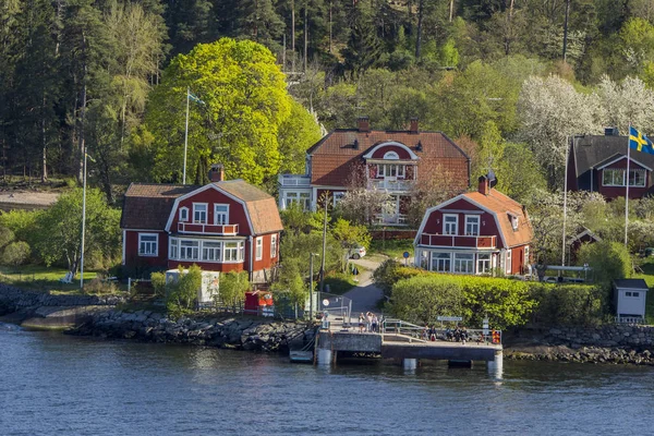 Nature Travel Sweden Lake Scandinavia Mirroring Silence Tourism Shore Environment — Stock Photo, Image