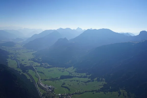 Vista Aérea Del Paisaje Allgu Entre Kempten Fssen — Foto de Stock