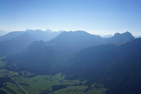 Vista Aérea Del Paisaje Allgu Entre Kempten Fssen — Foto de Stock