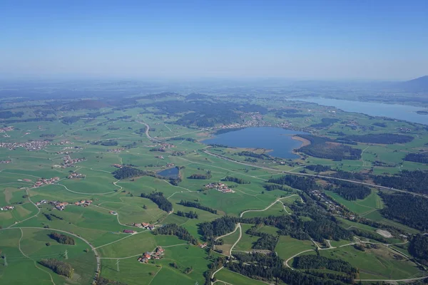 Luftaufnahme Der Landschaft Allgäu Zwischen Kempten Und Füssen — Stockfoto