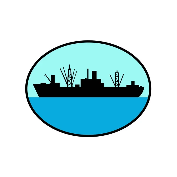 Retro Style Illustration Silhouette World War Two Amphibious Attack Cargo — Stock Photo, Image