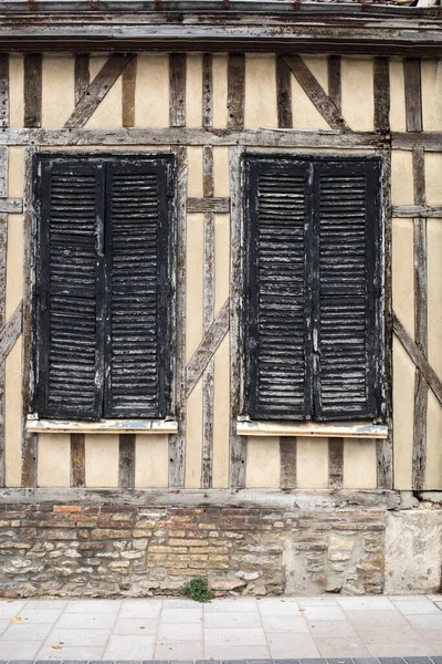 Antiguos Edificios Entramado Madera Troyes Aube Champagne Ardenne Francia —  Fotos de Stock