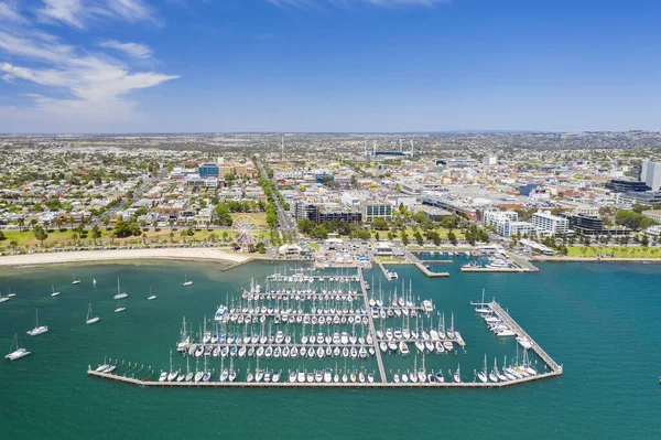 Luchtfoto Van Het Centrum Van Stad Van Geelong Victoria Australië — Stockfoto
