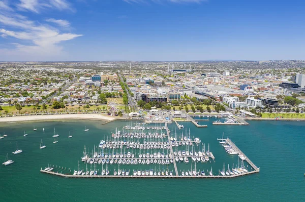 Fotografia Aérea Centro Cidade Geelong Victoria Austrália — Fotografia de Stock