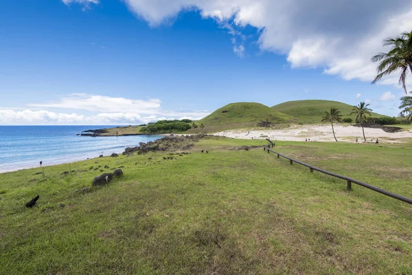 Anakena Plaży Rapa Nui — Zdjęcie stockowe