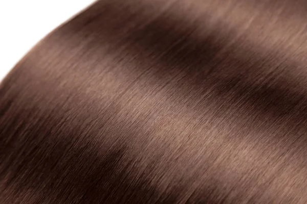 Nahaufnahme Auf Luxuriösen Glatten Braunen Haaren — Stockfoto