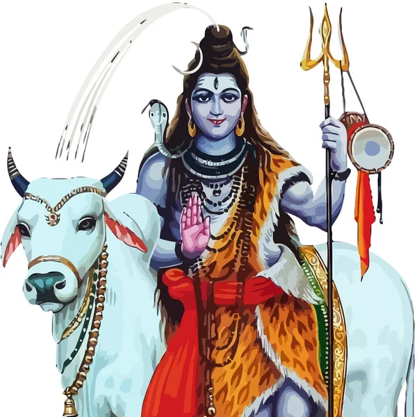 Maha Shivaratri Бог Индуизма Бык Животных Духовной Иллюстрации — стоковое фото