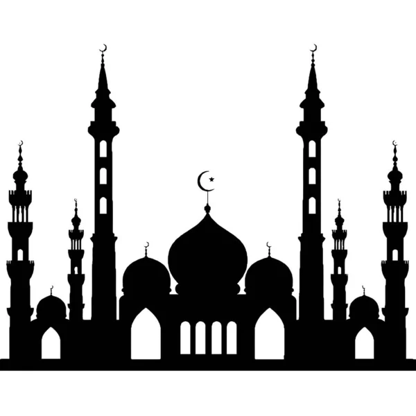 Mosquée Islam Ramadan Tour Architecture Musulmane Silhouette Illustration — Photo