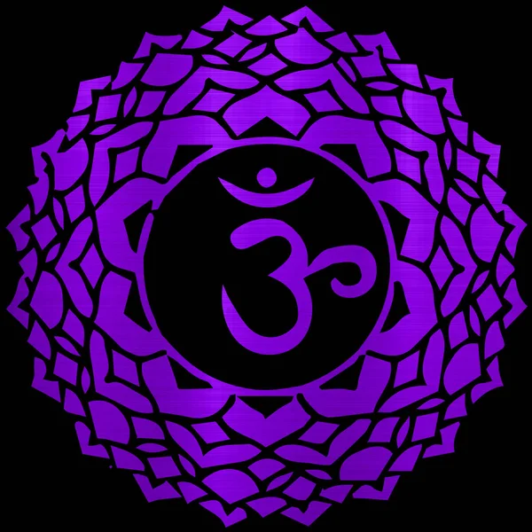 Sahasrara Chakra Energia Meditazione Yoga Indù Metallico Illustrazione — Foto Stock